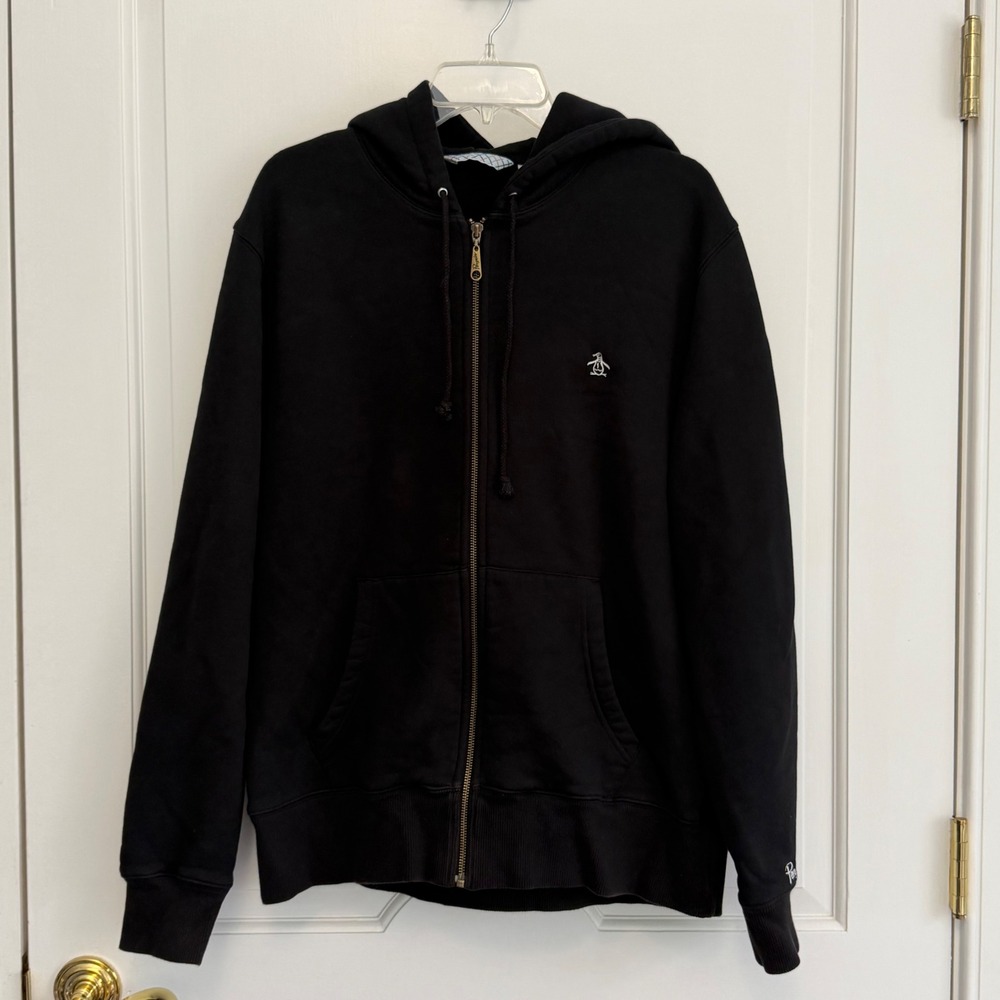 Original Penguin Full Zip Hoodie Mens XL Black